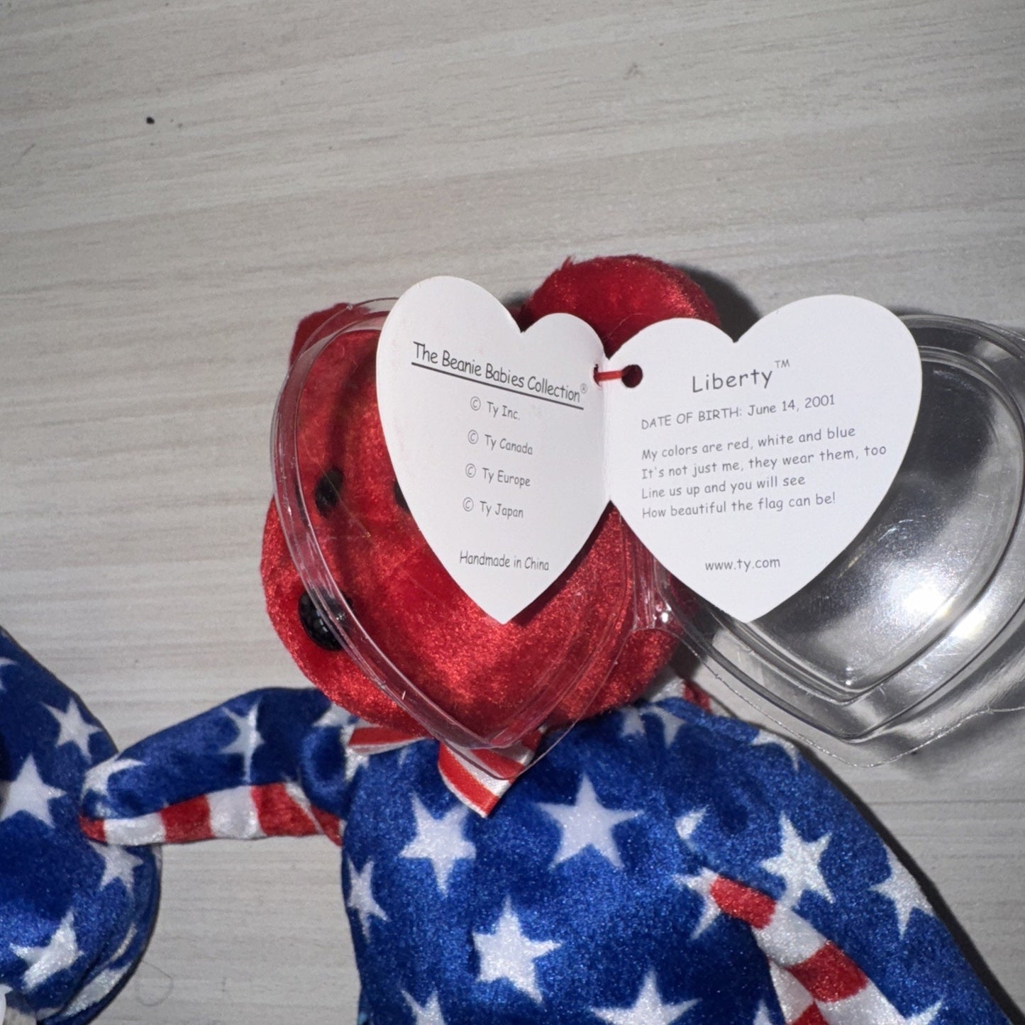 TY Beanie Babies Liberty Bears Lot of 3 VTG 2001 USA Tags RWB Clean Protected