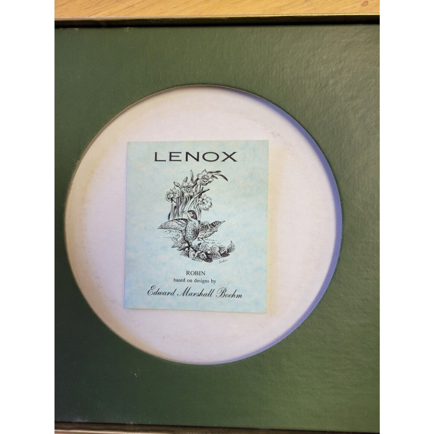 Lenox Boehm Collectible Bone China Robin Plate
