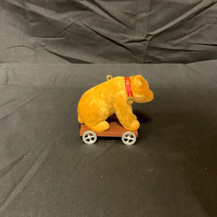 Vintage Hallmark 1999 Daughter Bear on Wheels Ornament