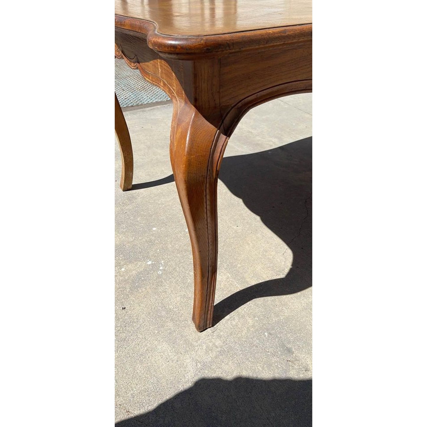 Italian Walnut Country Parquet Inlay Dining Table