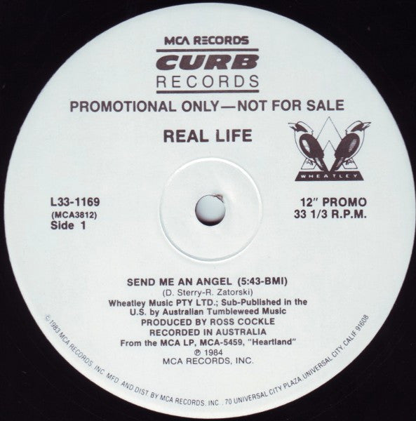 Real Life : Send Me An Angel / Catch Me I'm Falling (12",33 ⅓ RPM,Promo)