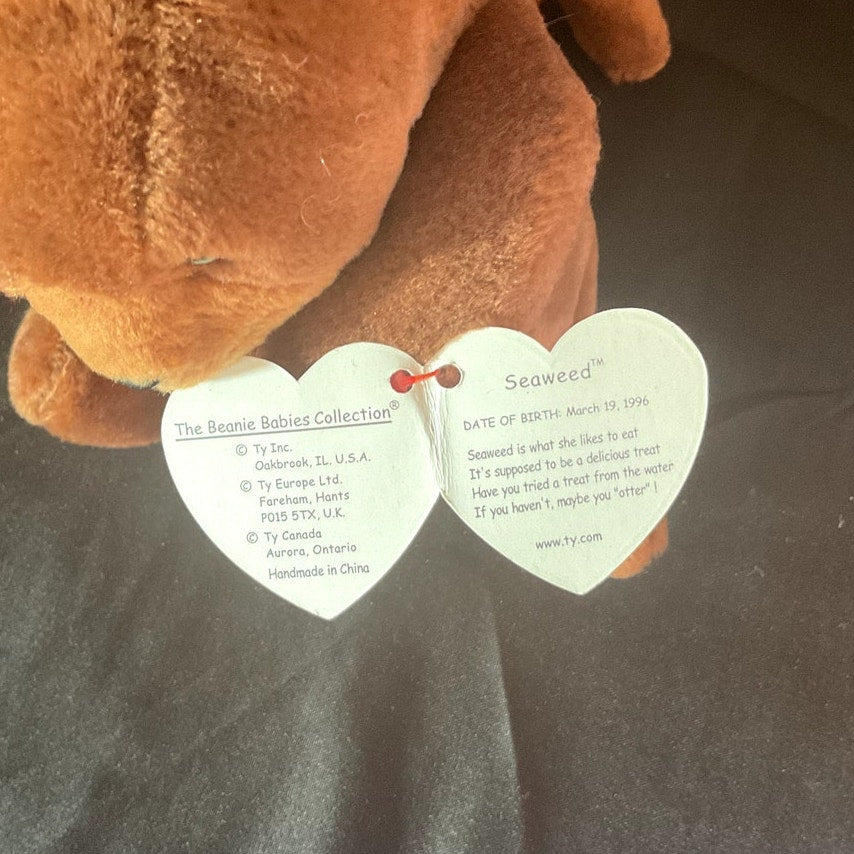Vintage TY Beanie Baby - "Seaweed," 1996