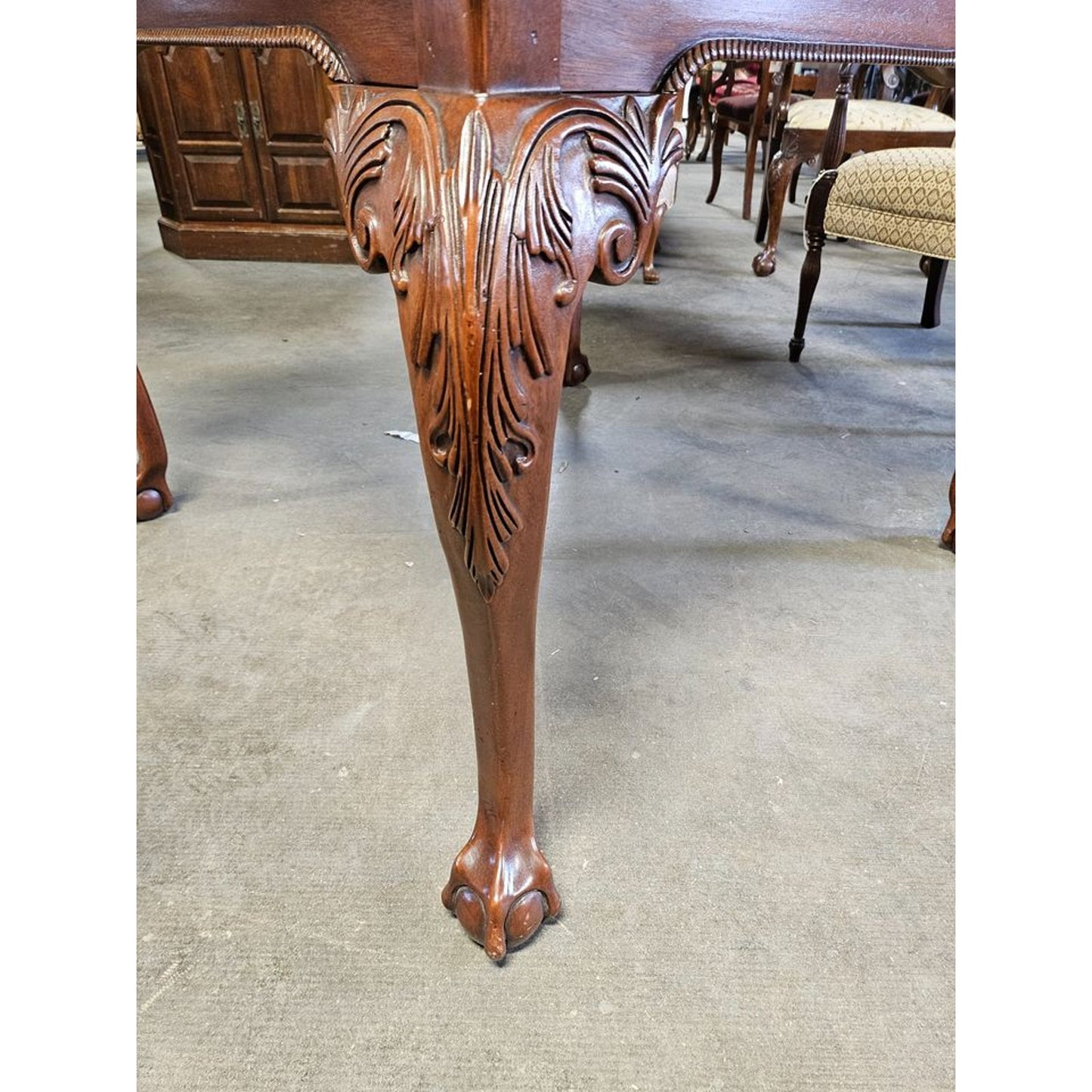 Vintage Hickory White Georgian-Design Inlaid Gathering Table with Single Drawer