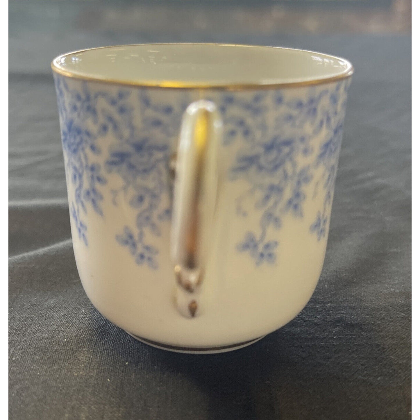 Royal Worcester Blue Floral with Gold Trim Demitasse Cup and Saucer circa 1893