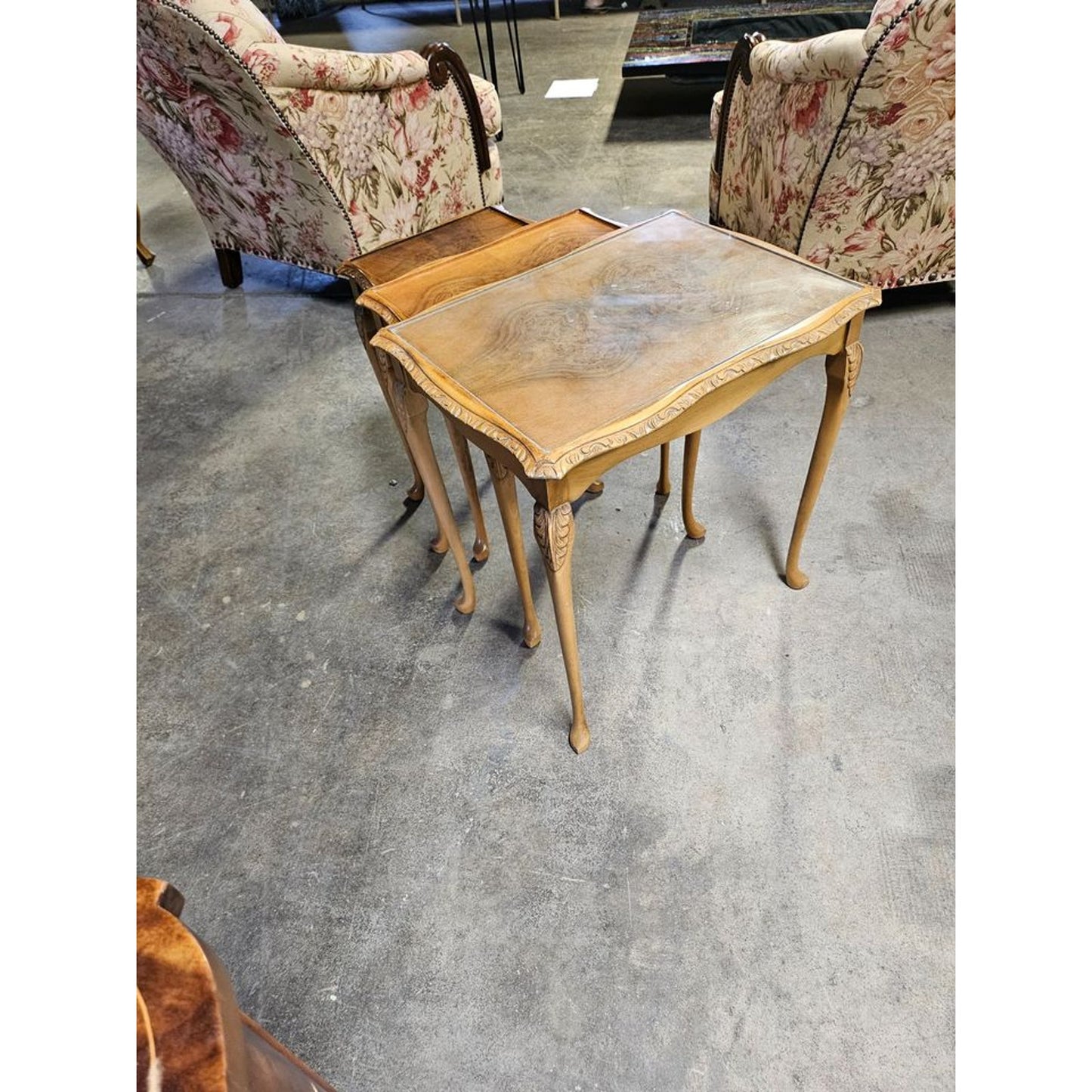 Set of Three Vintage Mahogany Nesting Tables