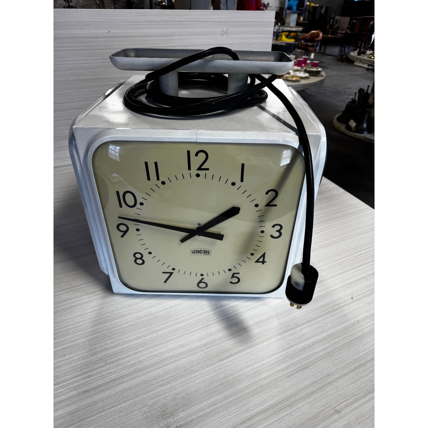 Rare Vintage 4-Sided Cubed Wall Clock – 4x 12" Hardwired Clocks + Extra, 14" Box