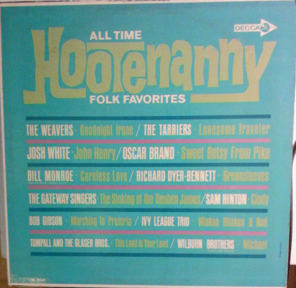 Various : All Time Hootenanny Folk Favorites (LP,Compilation,Mono)