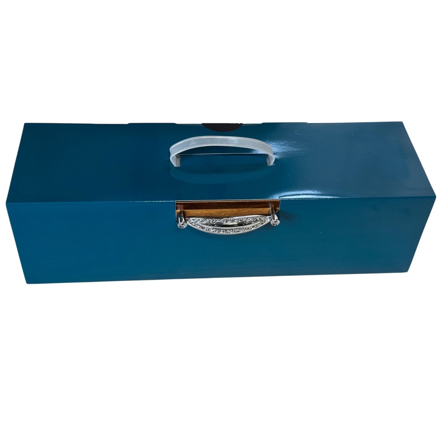 Mijenko Acacia Wood 4 Compartment Tea Chest-Glass Lid-Silver Accents🎁Gift-Ready