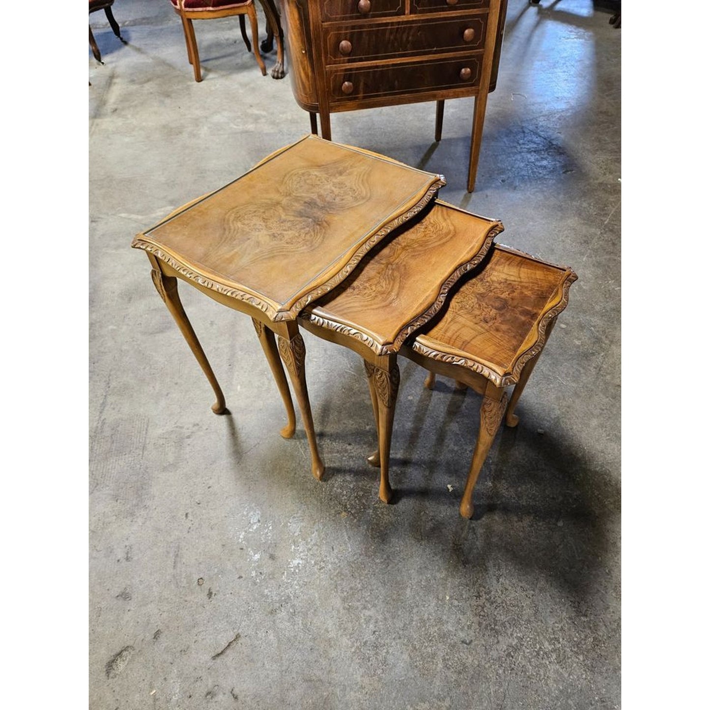 Set of Three Vintage Mahogany Nesting Tables