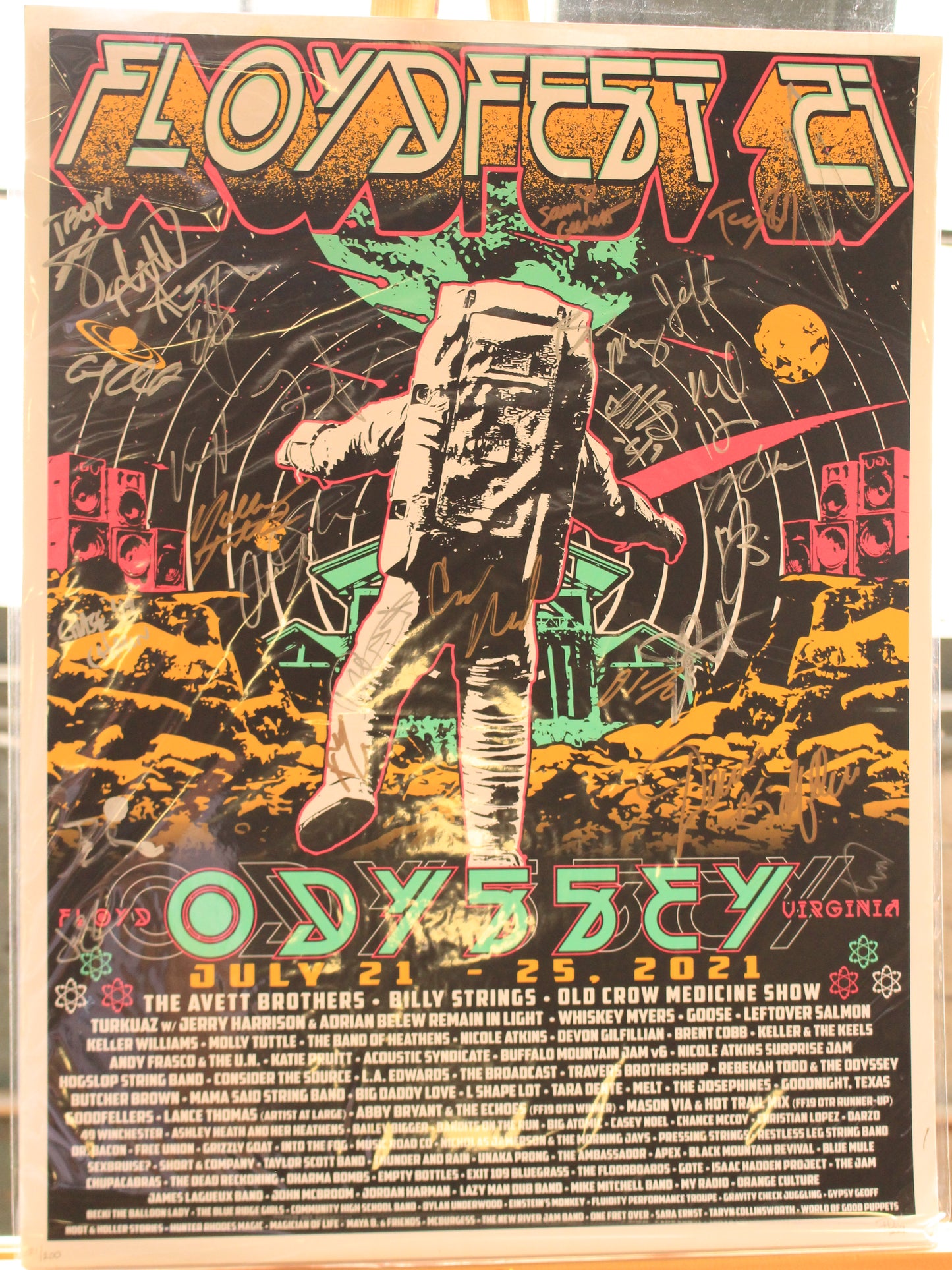 Floyd Fest Odyssey Poster – Signed by Artists – July 21–25, 2021 – 24x18