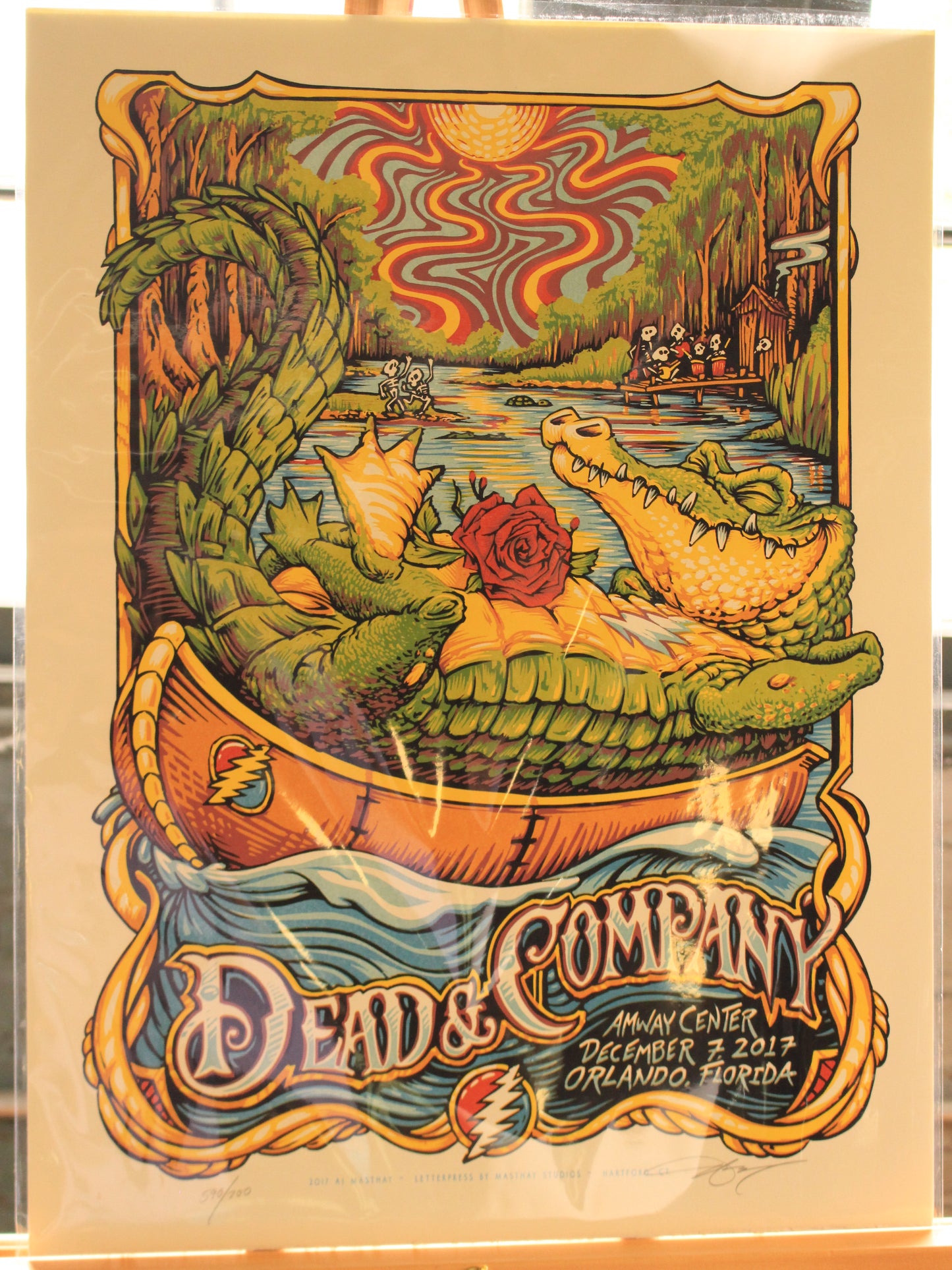 24"x18"-Dead & Co-Amway Center-12-07-17-Orlando-AJ Masthay-Signed-590/700-Poster