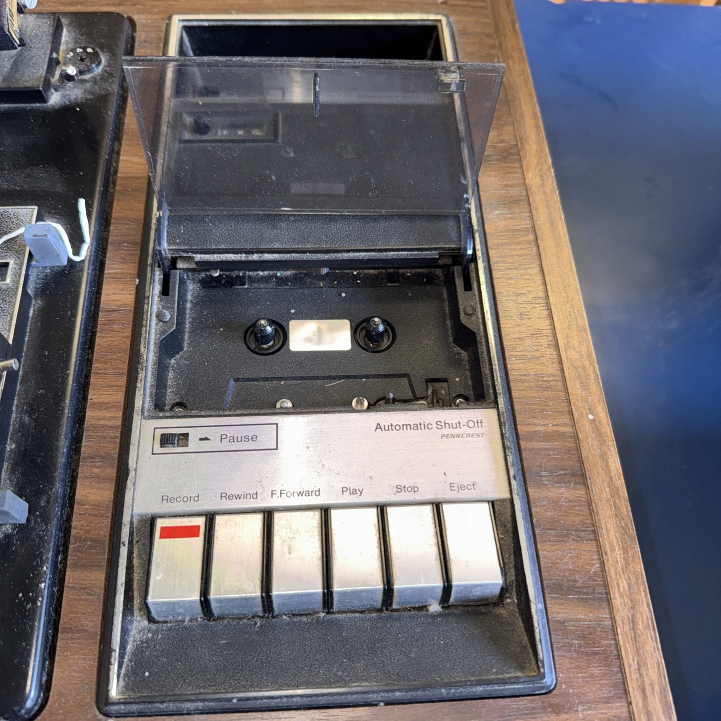 Vtg Pencrest 1981 AM/FM Record Player Cassette Tape Changer Stereo Works