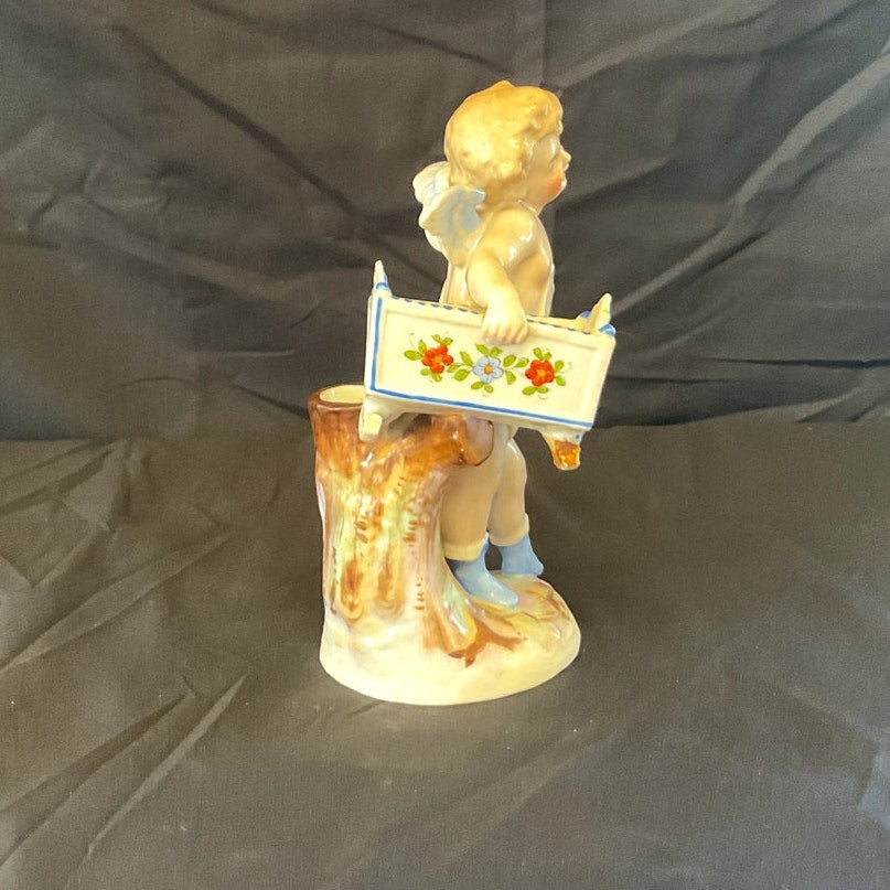 Antique Conta & Boehme Baby Boy Cradle Figurine