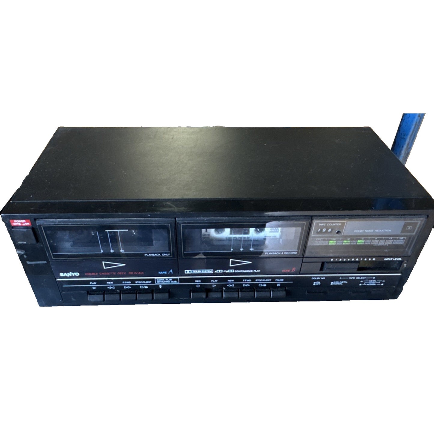 SANYO RD W41A Dual Stereo Cassette Deck Player Recorder Noise Reduction - TESTED
