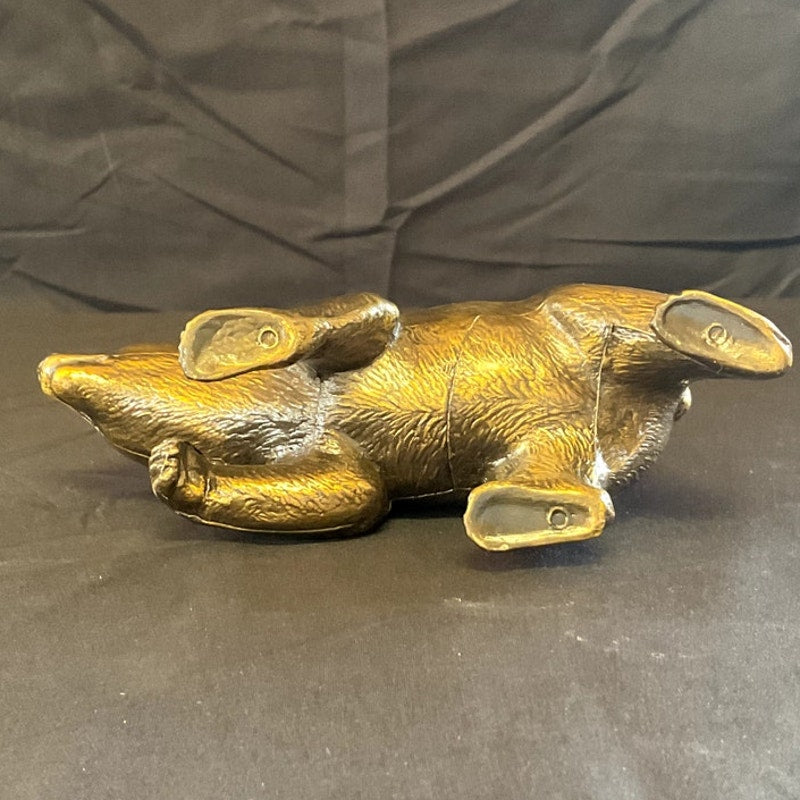 Cast Bronze Walking Bear Figurine