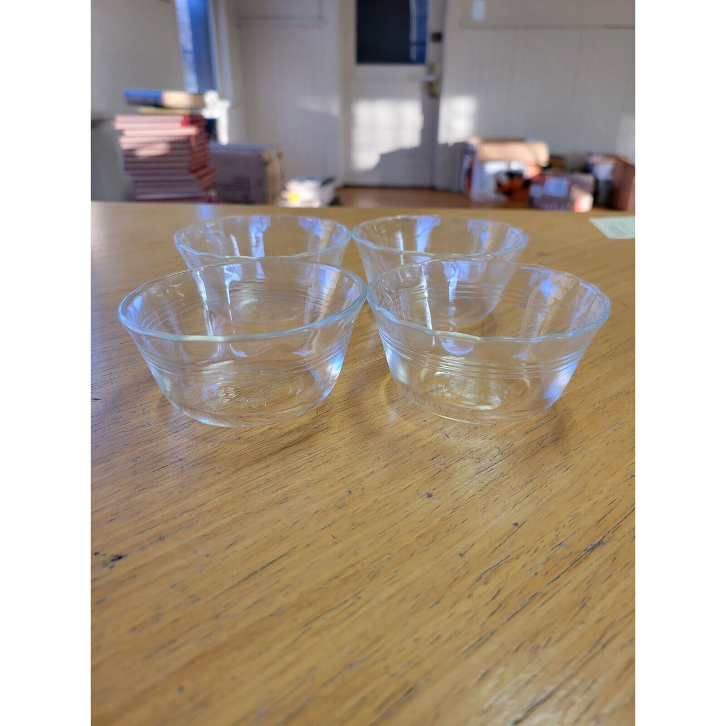 Vintage Pyrex 463 Clear Glass 6oz Custard Cups Set of Four