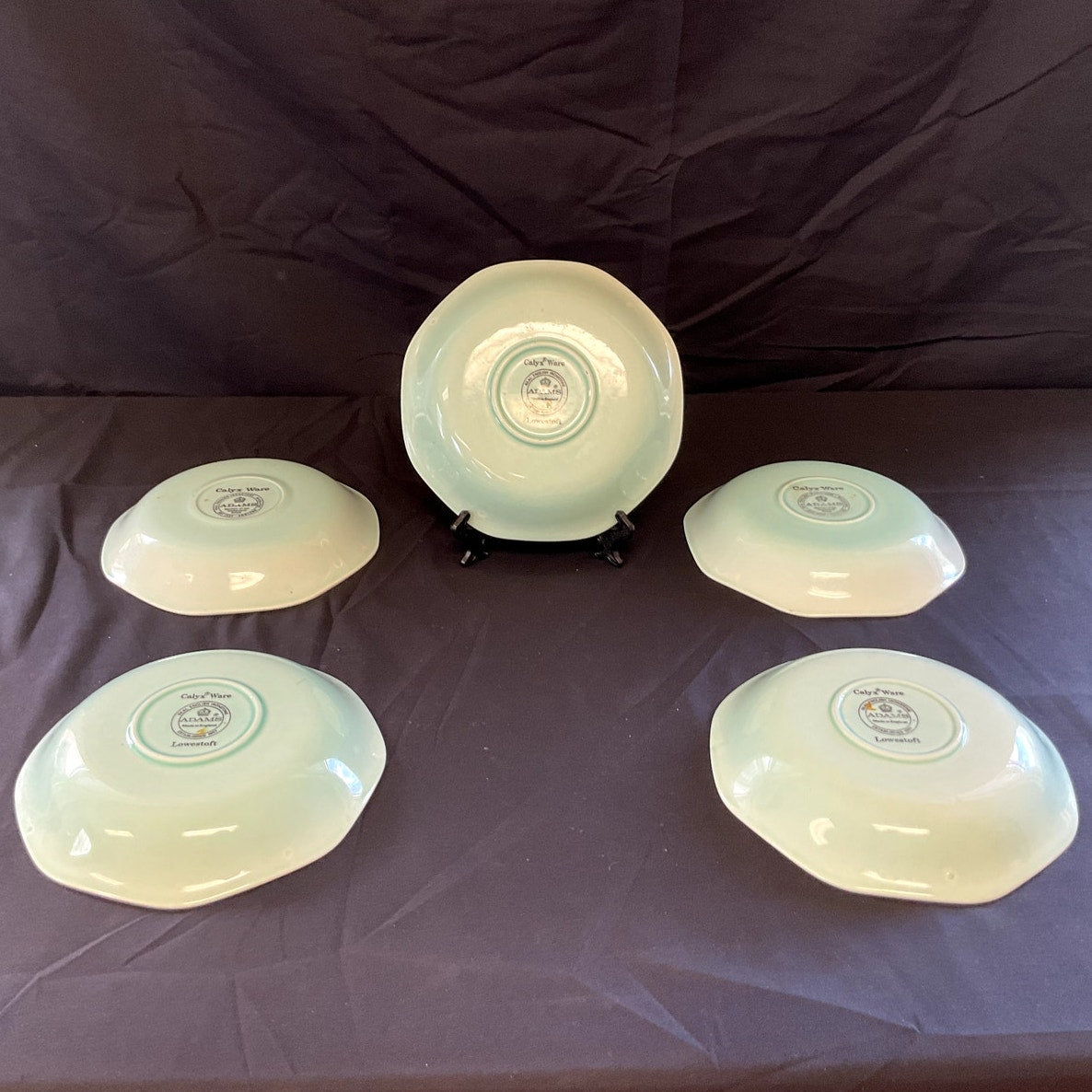 Adams Calyx Ware Lowestoft Saucers - Set of 5