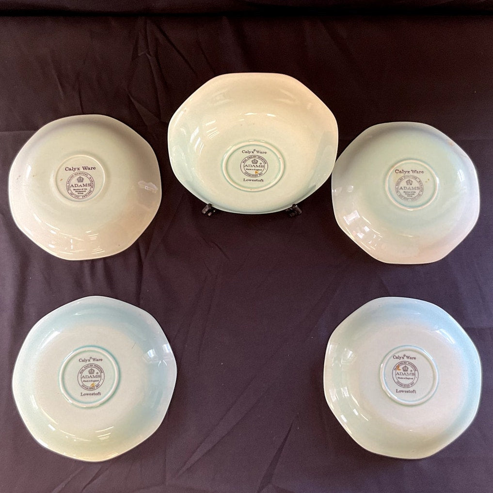 Adams Calyx Ware Lowestoft Saucers - Set of 5
