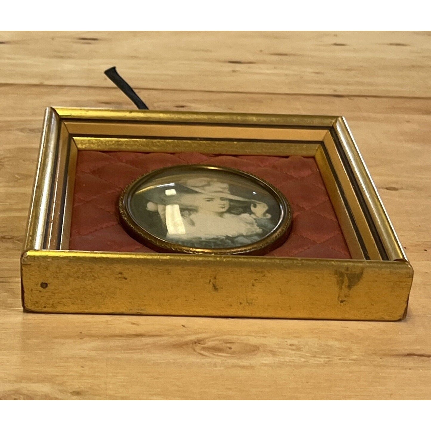 Vintage Miniature Framed Print of Duchess of Devonshire by Joshuah Reynolds