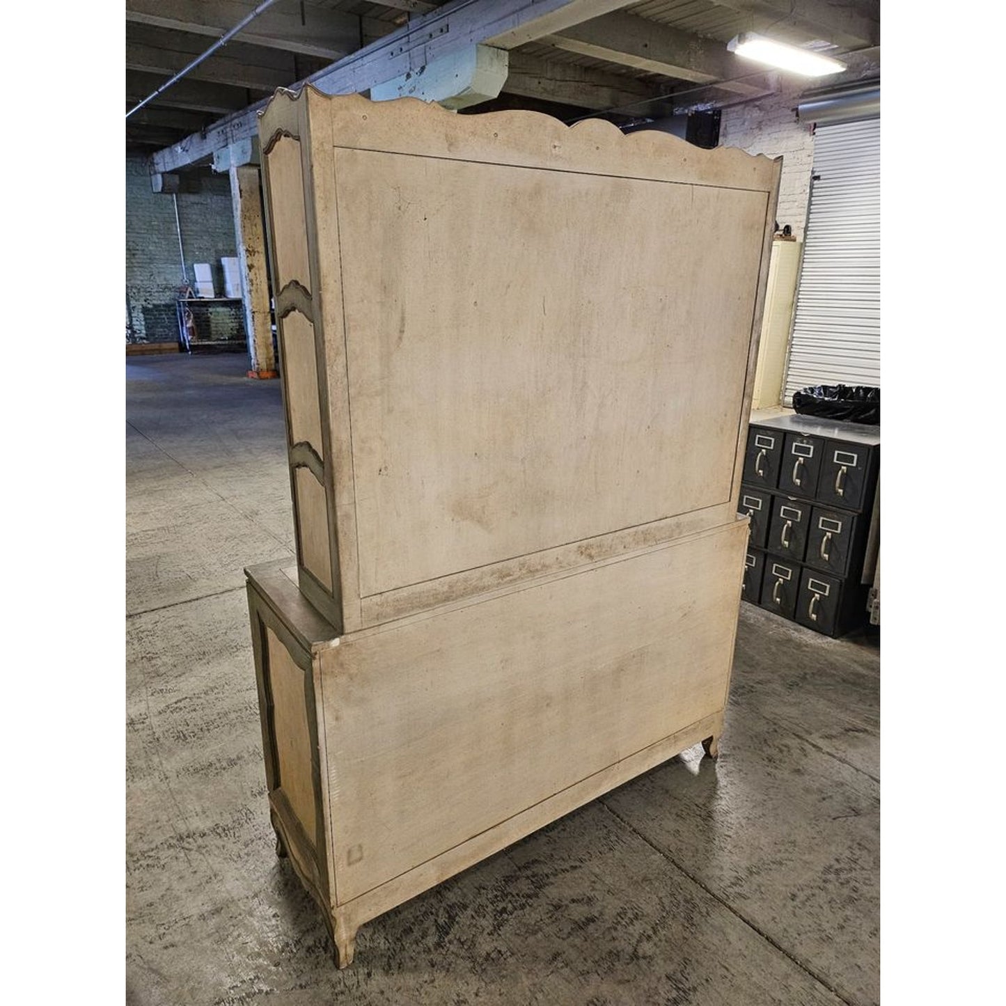 Vintage Country French Style Paint Decorated Buffet Hutch