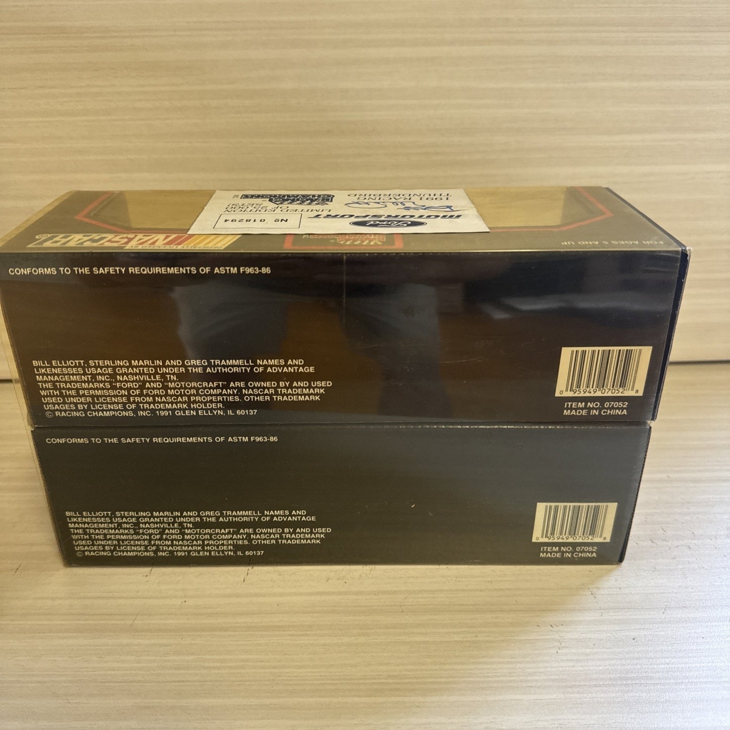 1991 Racing Champions 1:43 NASCAR 2-Pack Ford Thunderbird – LE w/ COA 015294 NIB