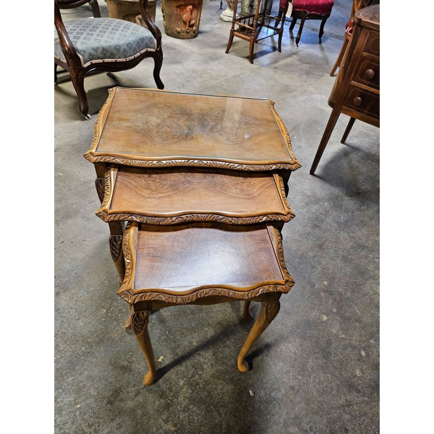 Set of Three Vintage Mahogany Nesting Tables
