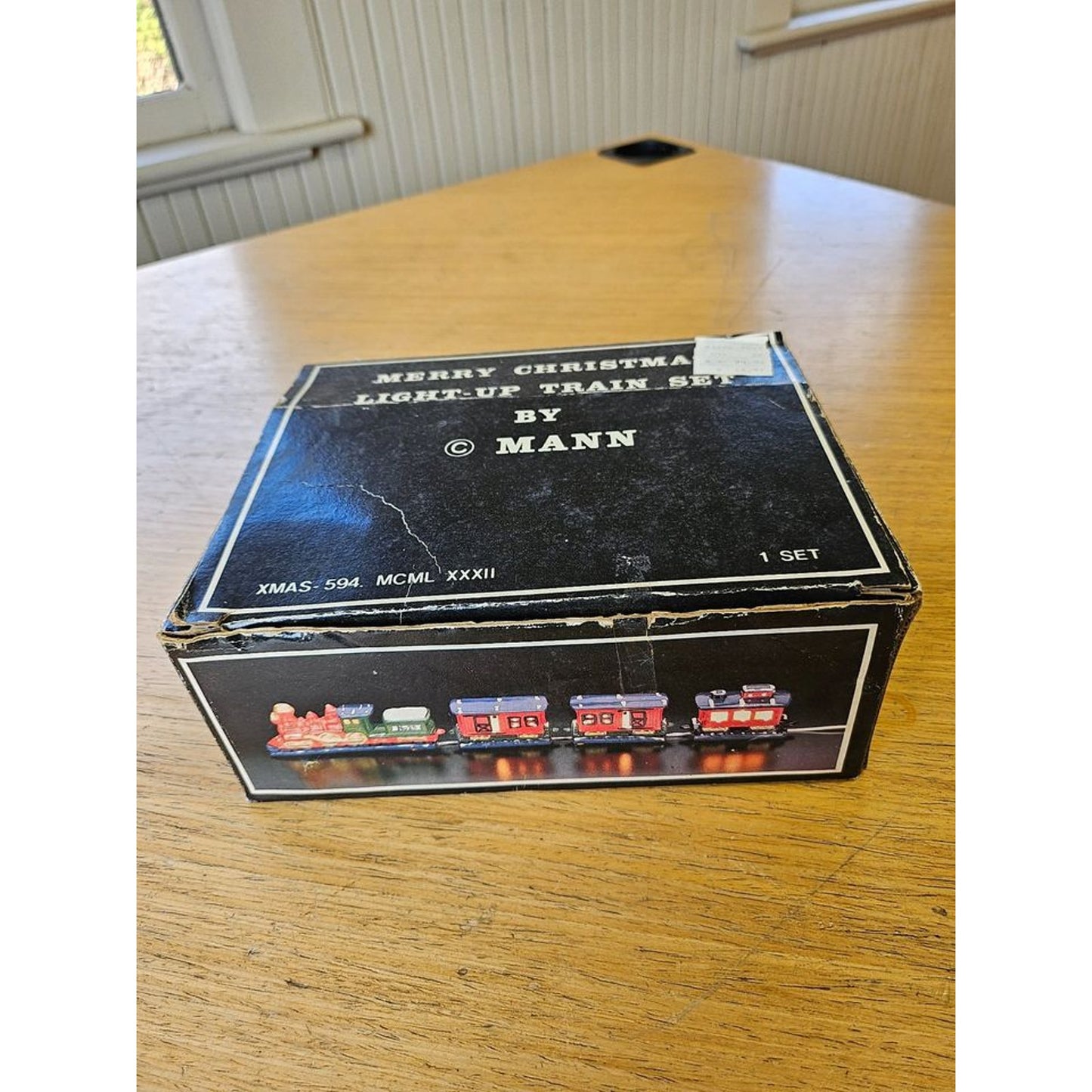 Vintage Merry Christmas Light-Up Train Set