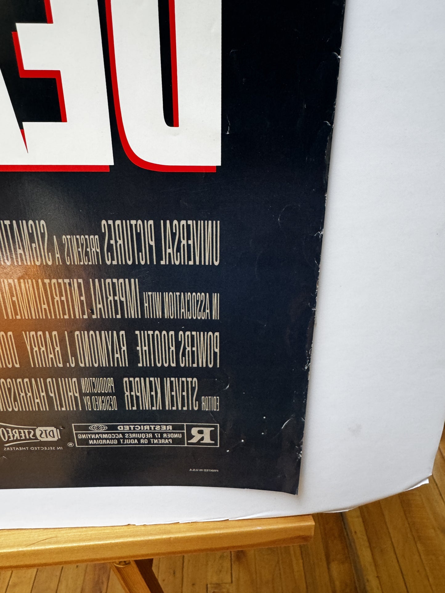 Sudden Death (1995) original movie poster - back_or_damage