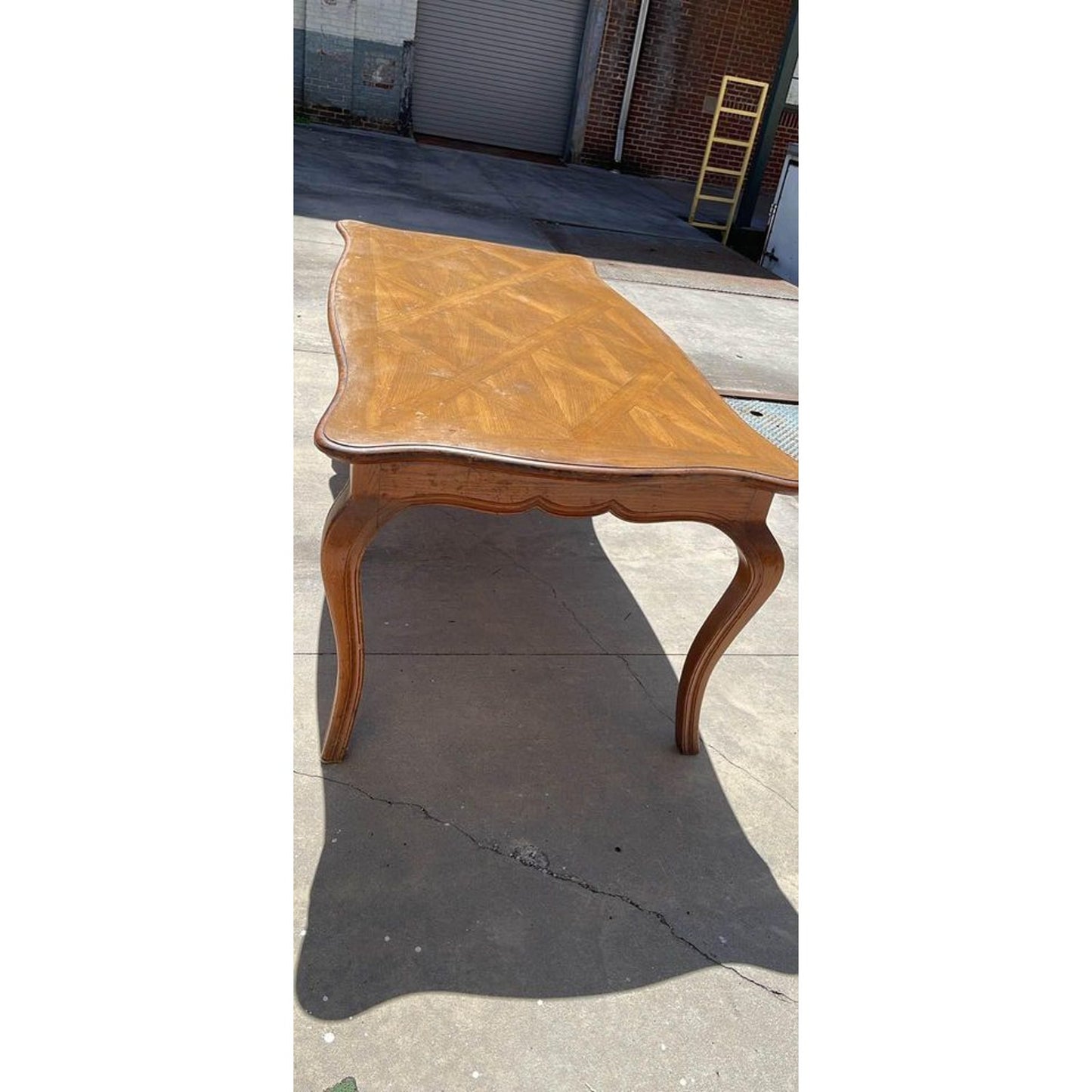Italian Walnut Country Parquet Inlay Dining Table