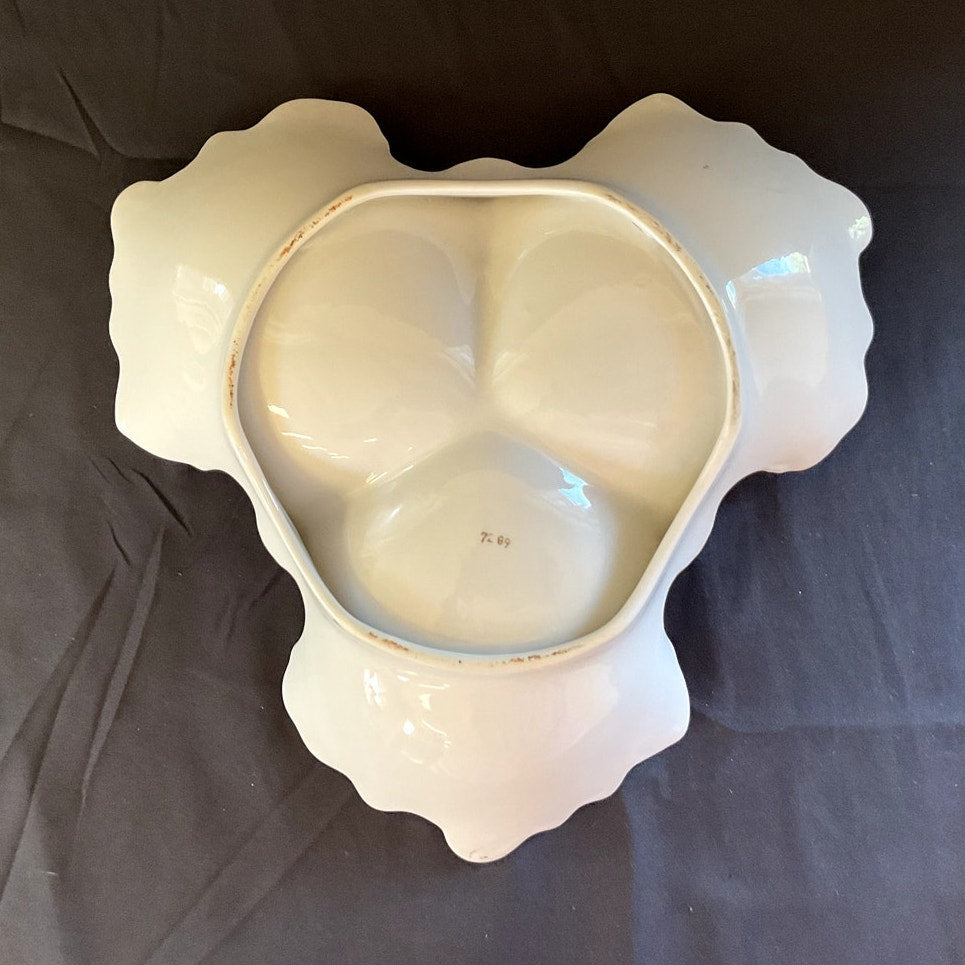 Decorated Three Compartment Dish