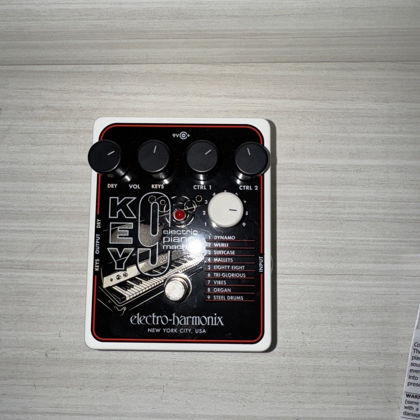 Electro-Harmonix Key 9 Electric Piano Machine Pedal w/ Box, Power, Manual