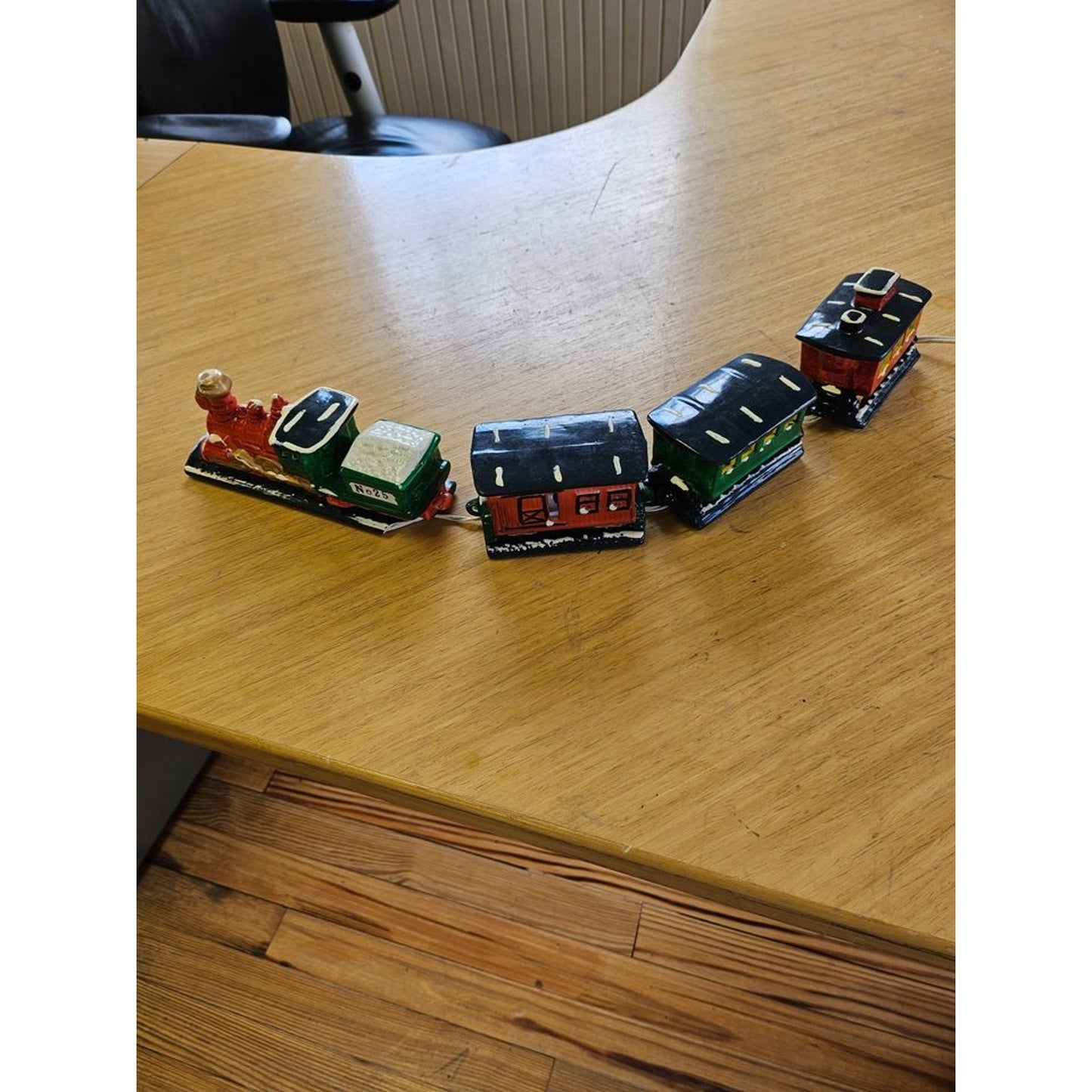 Vintage Merry Christmas Light-Up Train Set