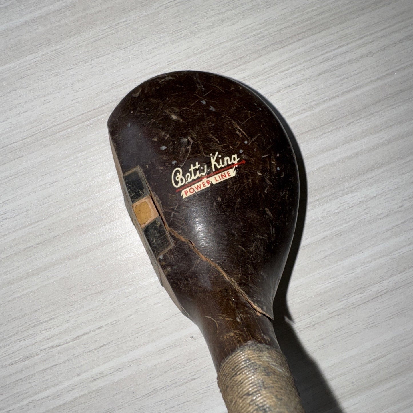 Vintage Betty King Power Line Ladies RH #3 Persimmon Wood Club Damascus Shaft