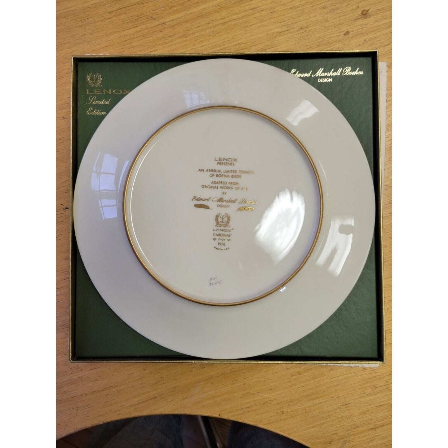 Lenox Boehm Collectible Bone China Cardinal Plate