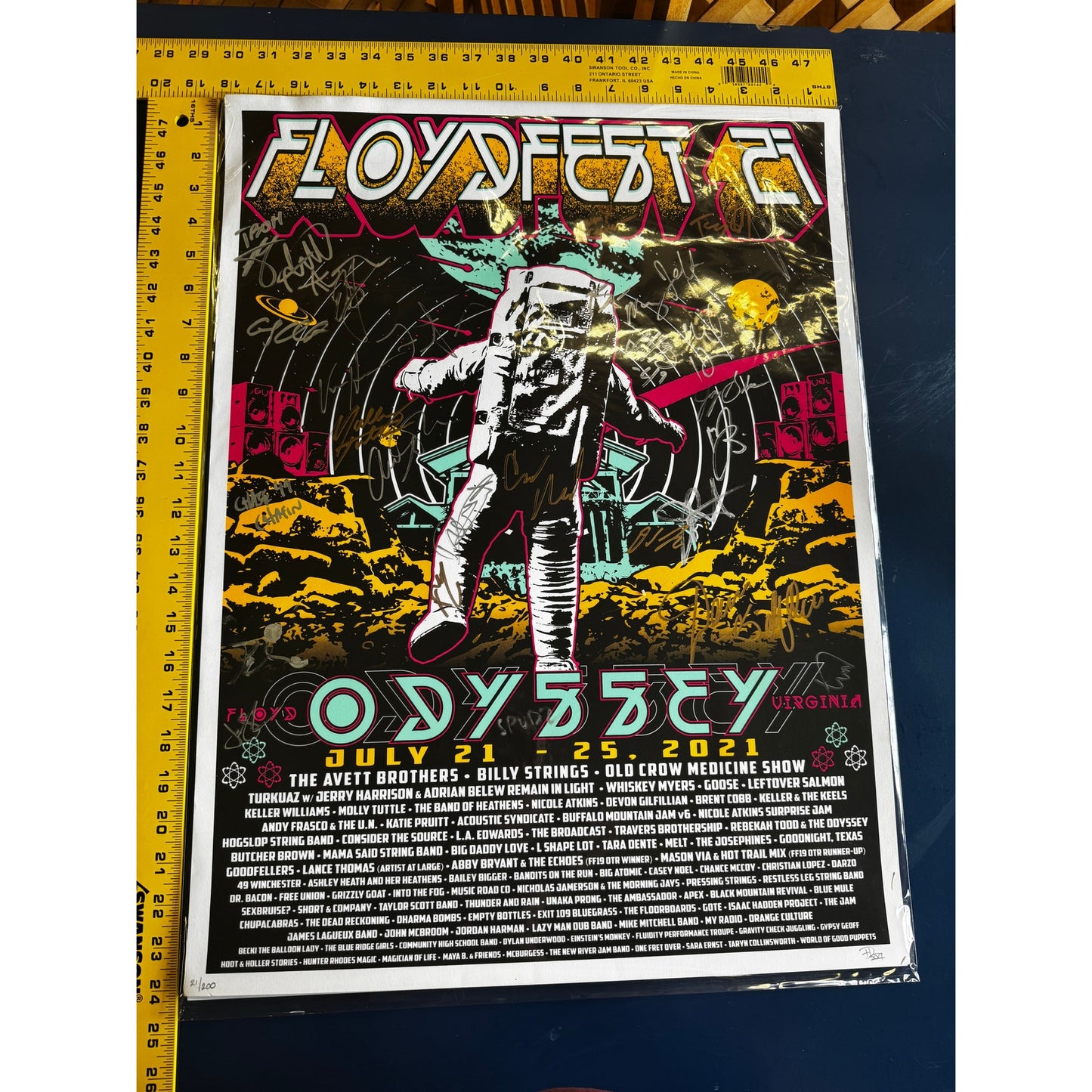 Floyd Fest Odyssey Poster – Signed by Artists – July 21–25, 2021 – 24x18