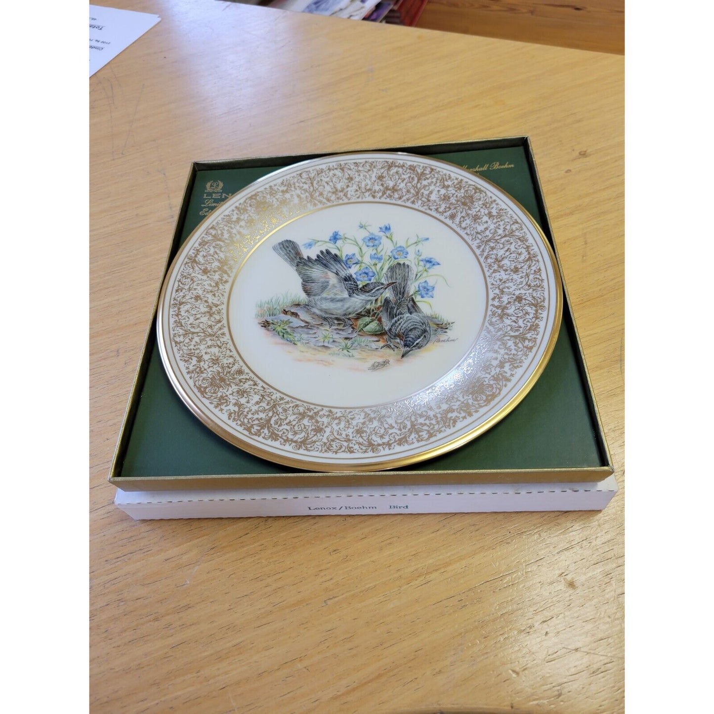 Lenox Boehm Bone China Collectible Mockingbird Plate