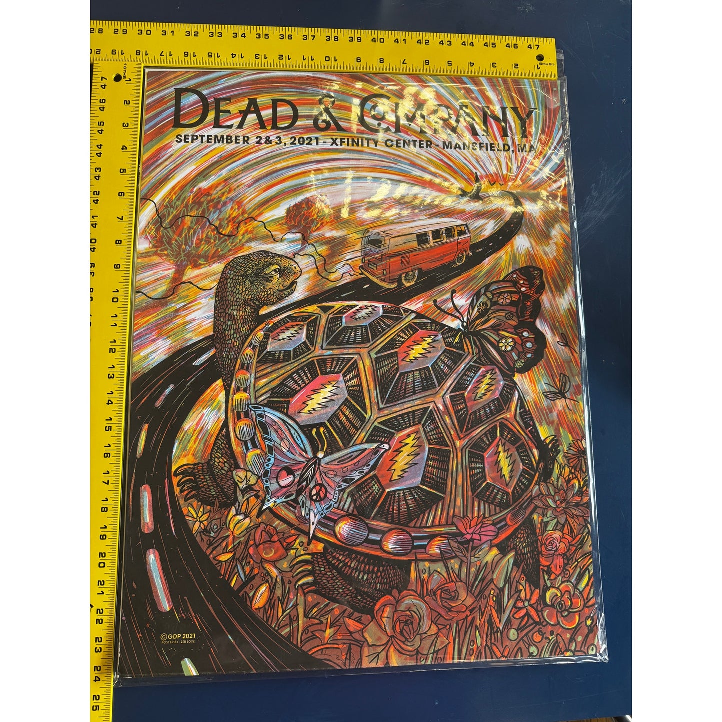 Dead & Company Concert Poster – Zeb Love – Mansfield MA – Sept 2–3, 2021