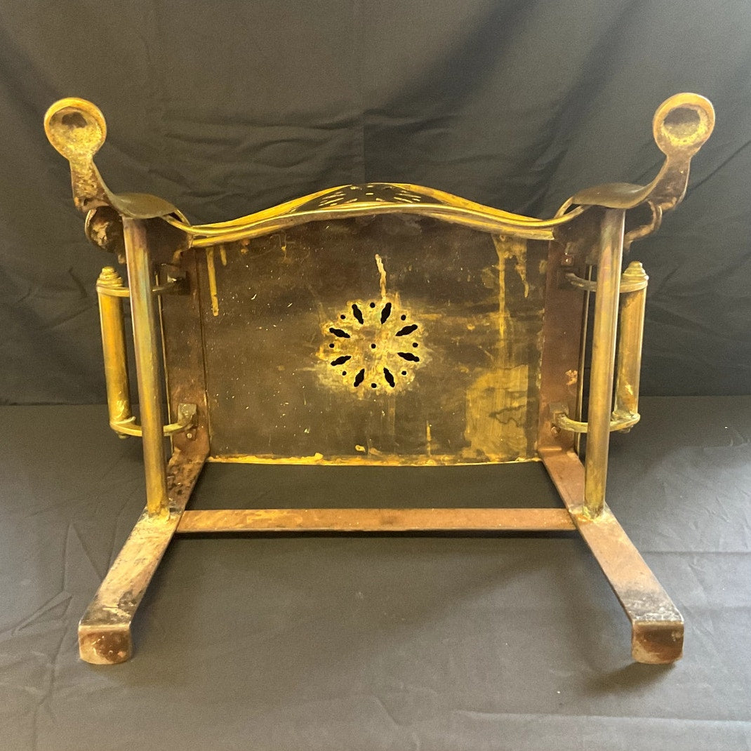 Early 19th century English Brass Footman Rare Steel Back Legs