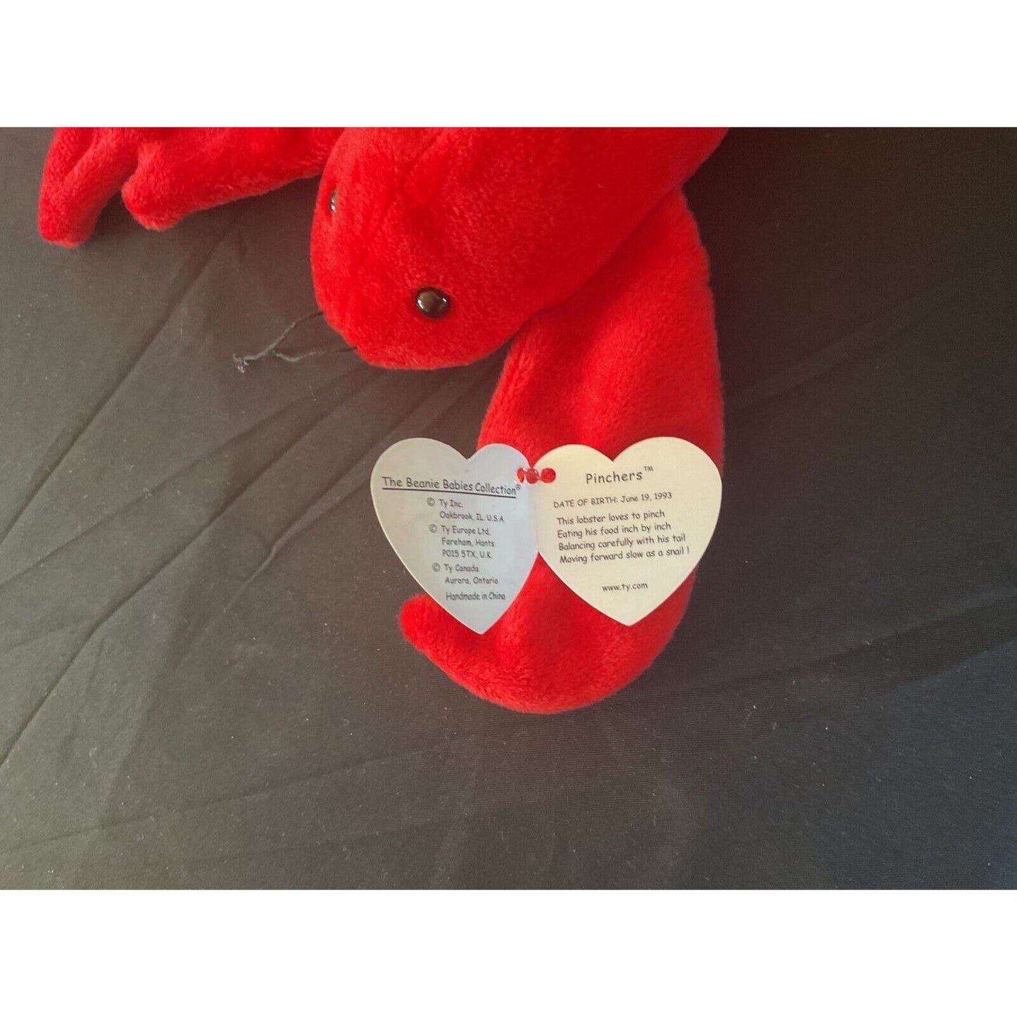 Vintage TY Beanie Baby - "Pinchers," 1993