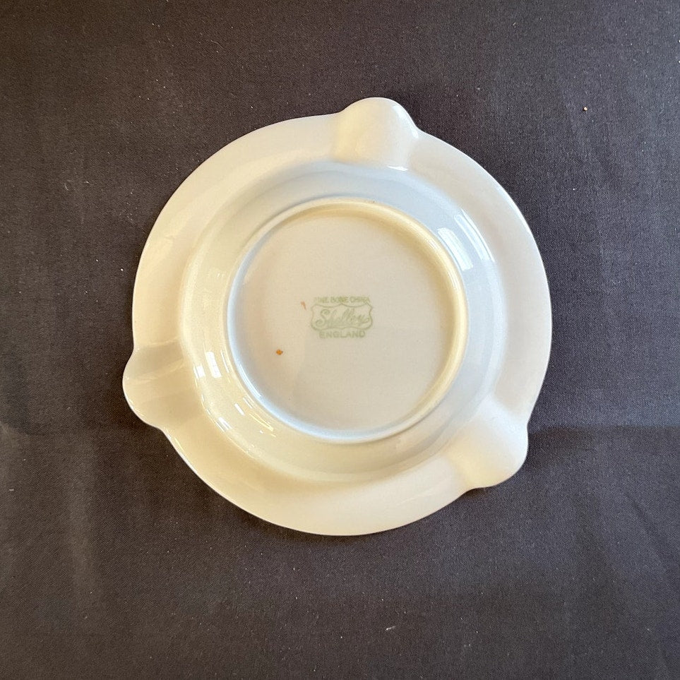 Shelby Bone China Ashtray w/ Hand Painted Ducks Gold Rim circa 1925 - 1940