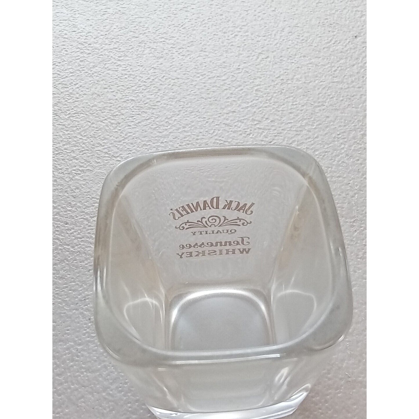 Jack Daniels Quality Square Shot Glass Gold Lettering