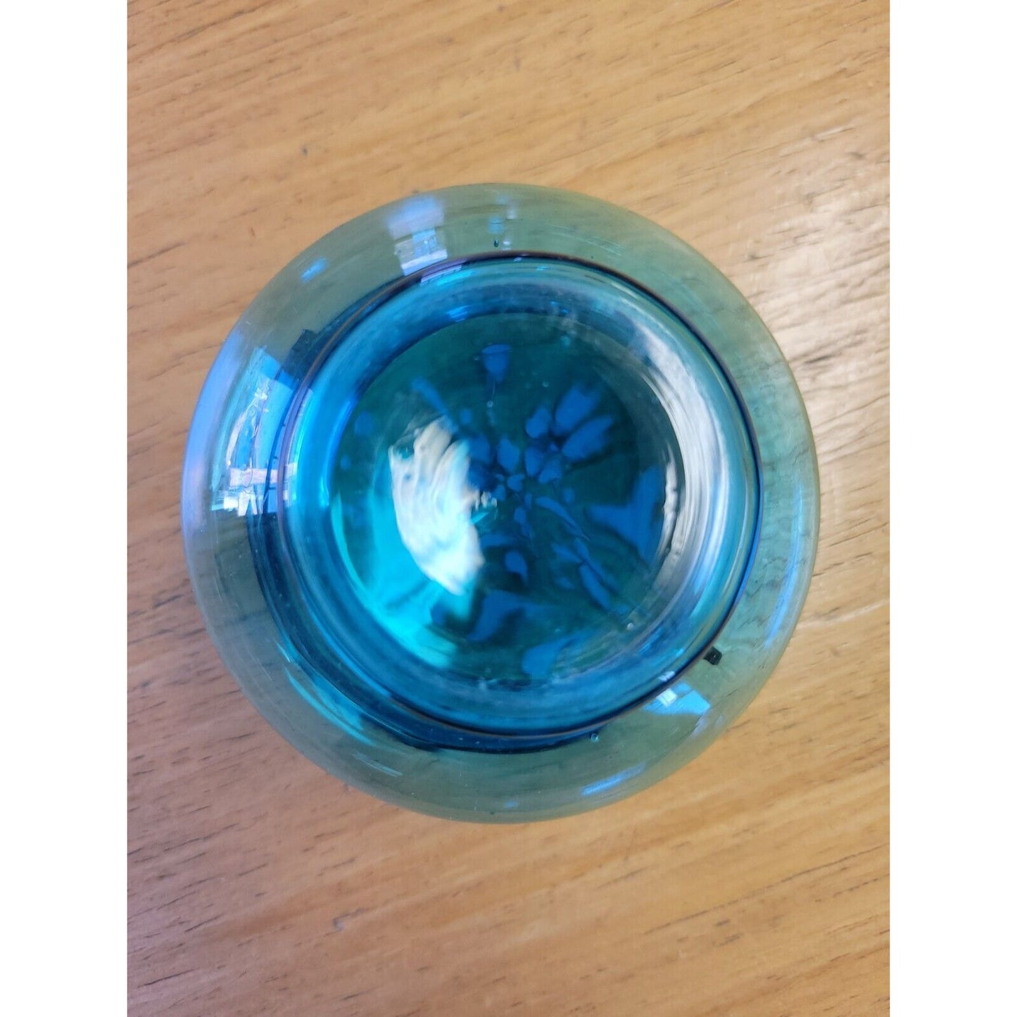 Antique French Enameled Blue Glass Hinged Trinket Jar