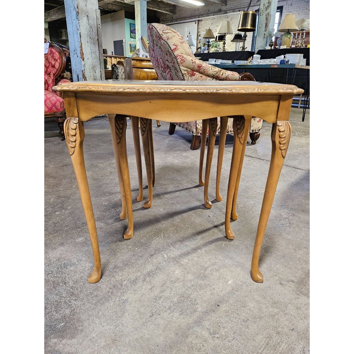 Set of Three Vintage Mahogany Nesting Tables