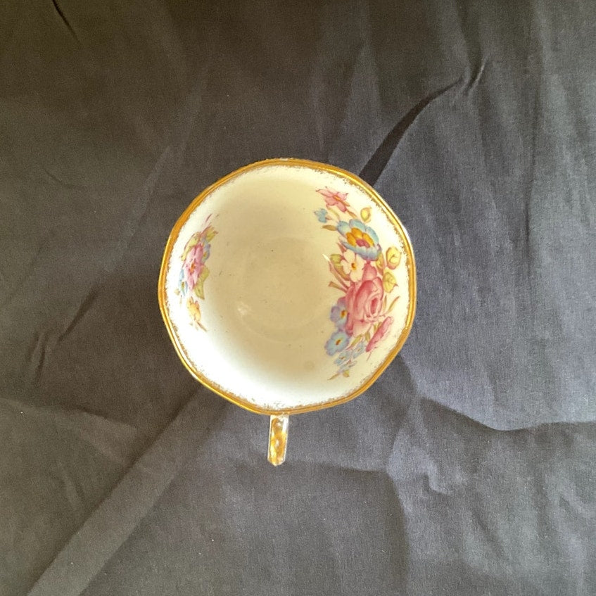 Roslyn Bone China Sunningdale Hand Painted Cups & Saucers - Set of 9 + 2 cups