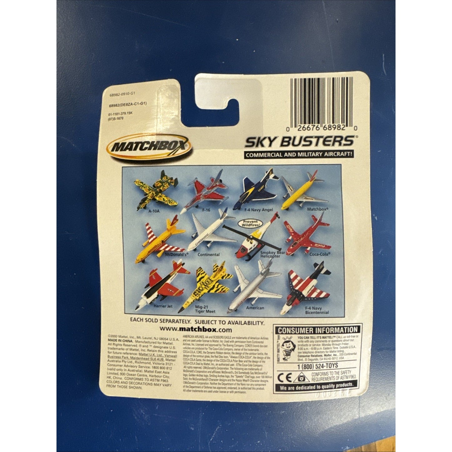 2000 Matchbox Sky Buster McDonald’s Plane – Boeing 747 Diecast (1:64, NIB)