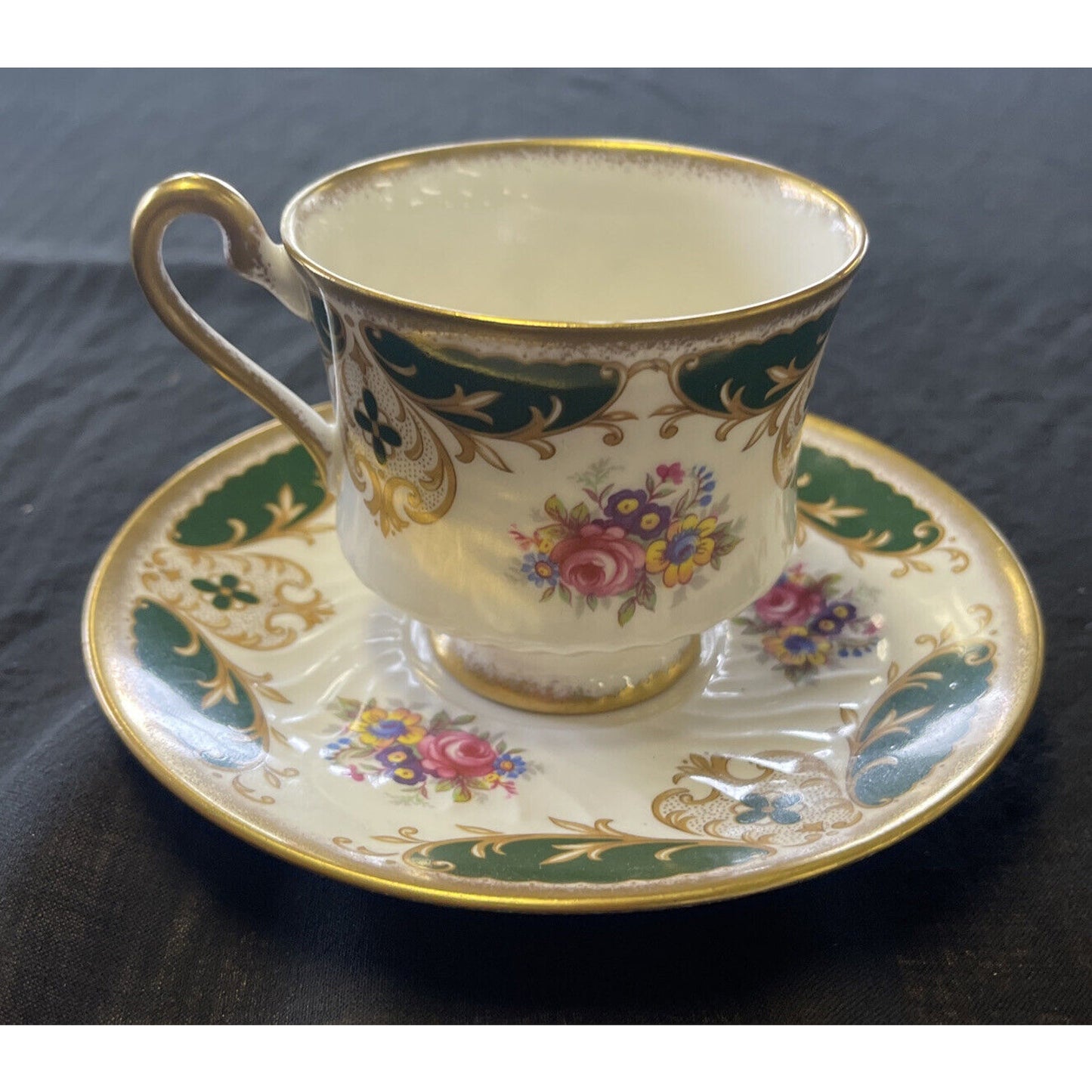 Abbeydale Hand Painted Floral Pattern Coffee Cup and Saucer circa 1960's