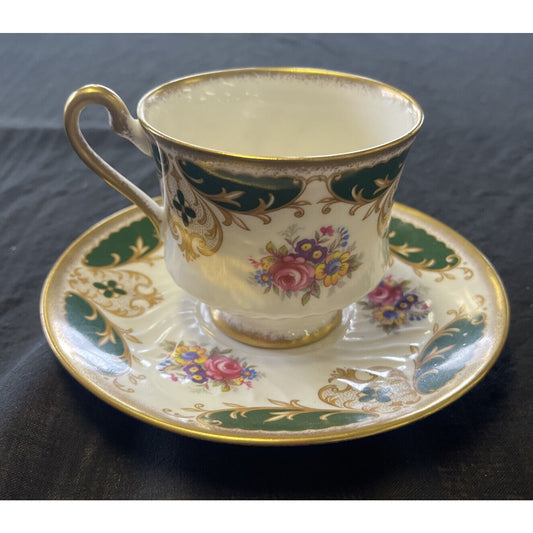 Abbeydale Hand Painted Floral Pattern Coffee Cup and Saucer circa 1960's