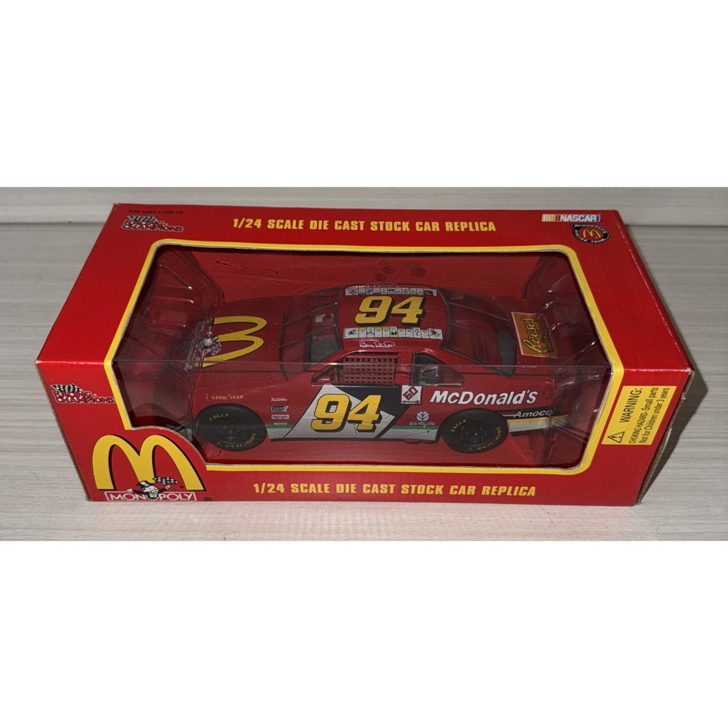 Bill Elliott #94 McDonald's Monopoly 1:24 Racing Champions Diecast NIB NASCAR
