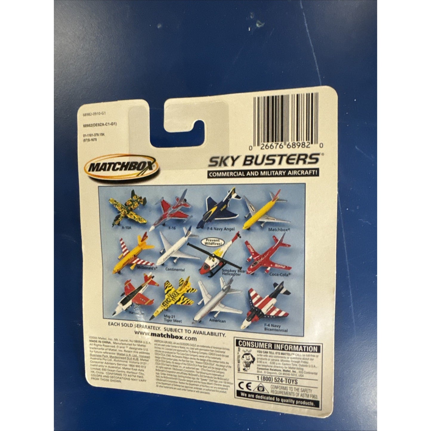 2000 Matchbox Sky Busters F-4 Navy Bicentennial Jet – Diecast 1:64 Scale (NIB)