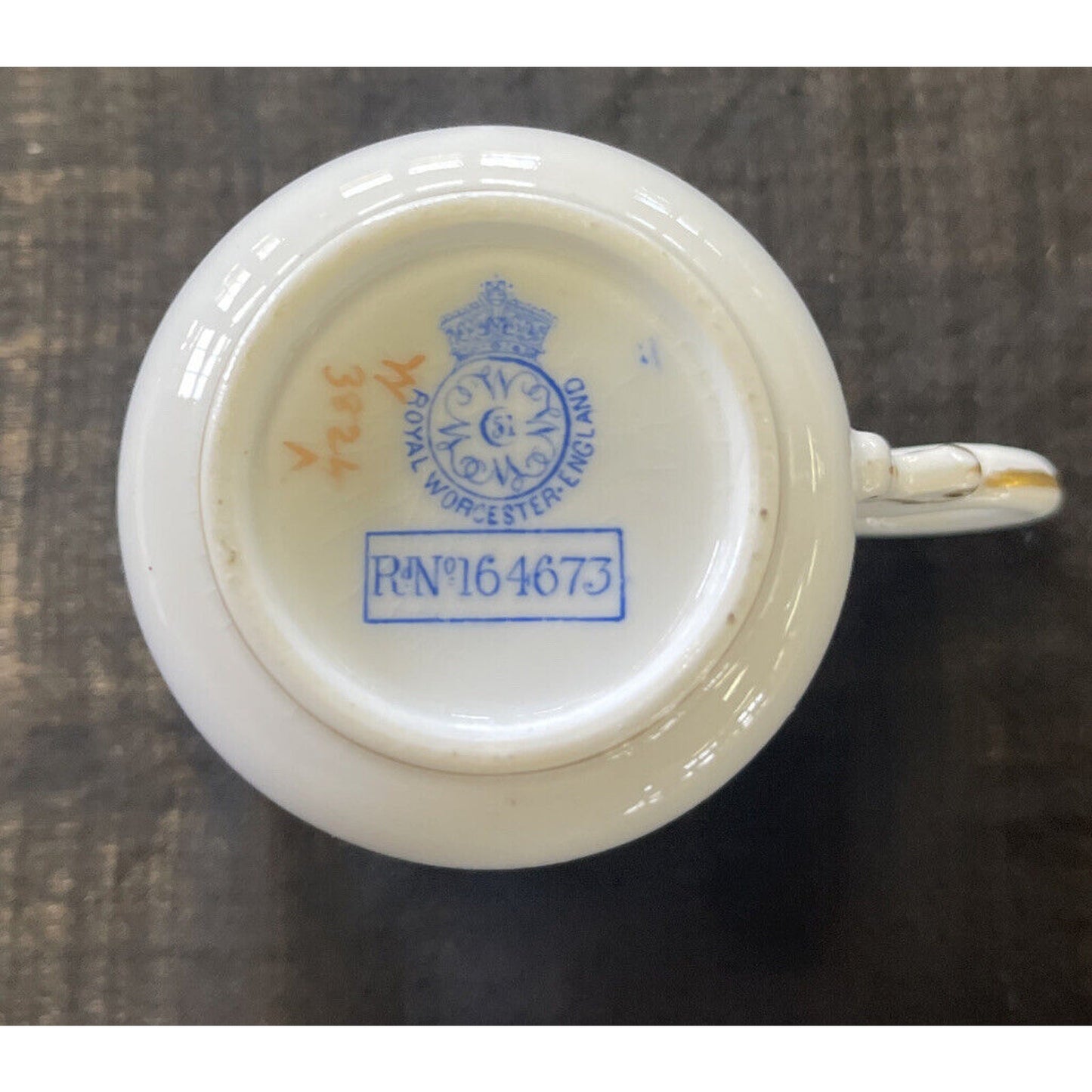 Royal Worcester Blue Floral with Gold Trim Demitasse Cup and Saucer circa 1893